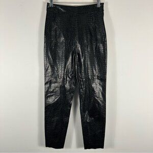 ❤️Zara Black Crocodile Pattern patent faux leather pants M